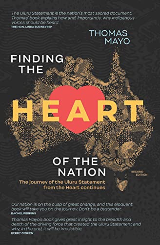 Book cover: “Finding the Heart of the Nation” with a red heart over Australia.