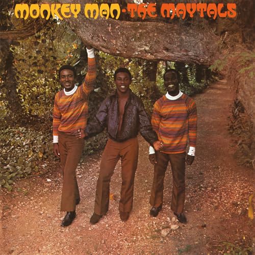 Album cover for The Maytals’ “Monkey Man” featuring three men outdoors.