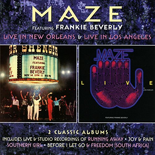 CD cover featuring Maze featuring Frankie Beverly with live concert images and track information.
