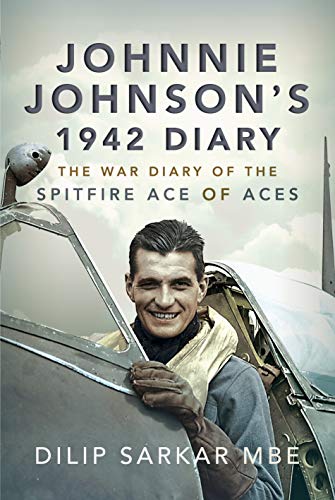 Book cover featuring a portrait of pilot Johnnie Johnson and a Spitfire.
