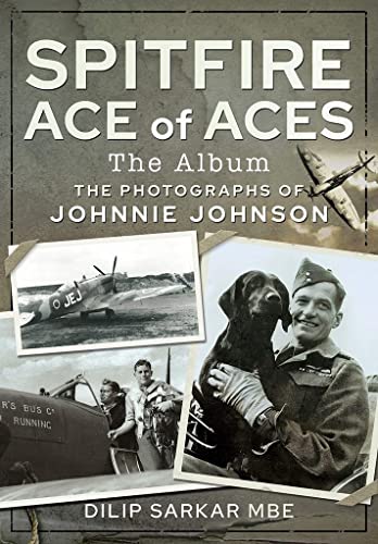 Book cover featuring vintage photos of a pilot, Spitfire planes, and a dog.