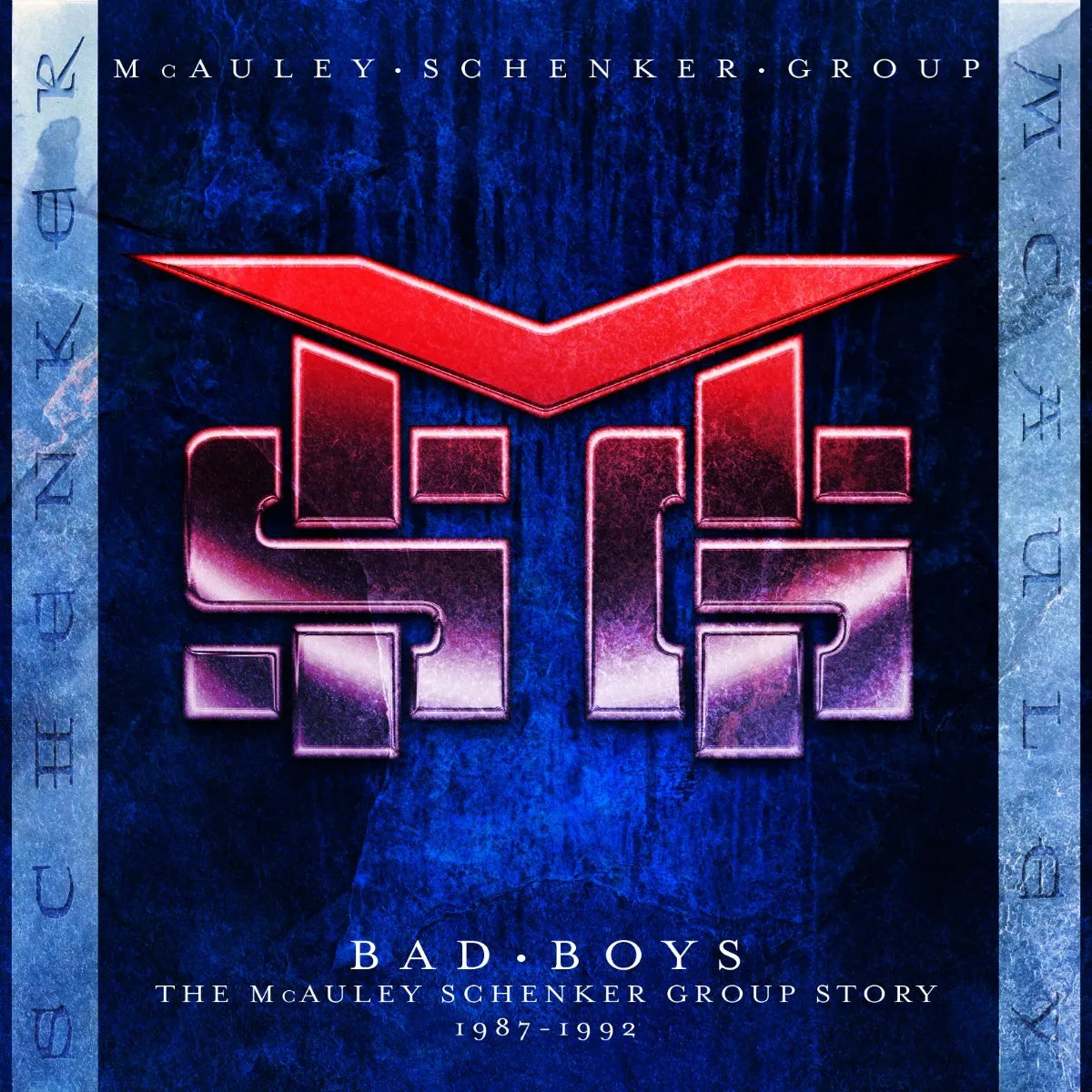 CD cover for McAuley Schenker Group’s “Bad Boys” with red and black graphics.