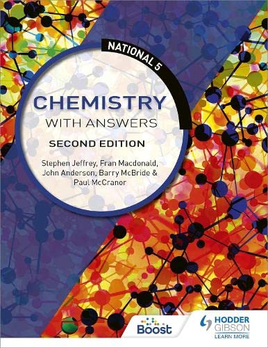 Chemistry textbook cover, "National 5 Chemistry with Answers," second edition.