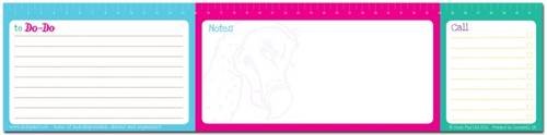 A horizontal notepad with sections for to-do, notes with a dodo watermark, and calls.