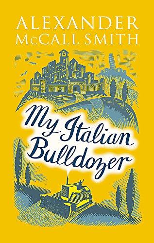 Book cover: Italian landscape with a small bulldozer illustration.