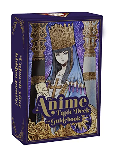 Boxed tarot deck featuring anime-style illustration of a crowned woman.
