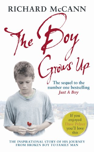 Book cover with a young boy holding a red flower, looking down.