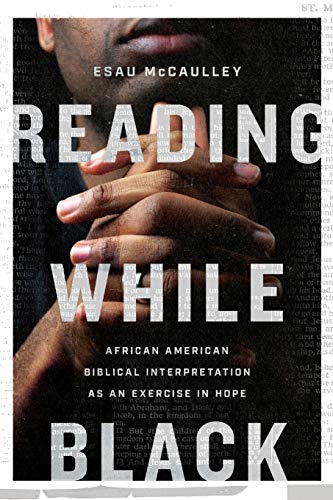 Book cover featuring a Black man with clasped hands and text: “Reading While Black.”