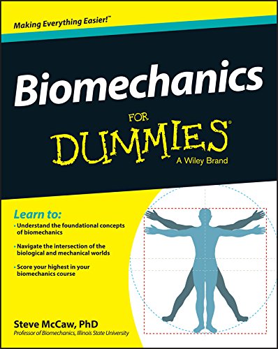 Cover of "Biomechanics For Dummies" book with human figure in a circle.