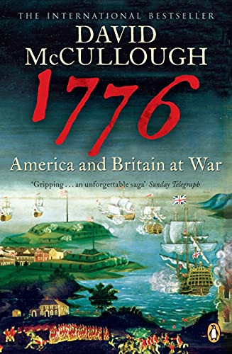 Book cover for “1776: America and Britain at War” with ships and soldiers.