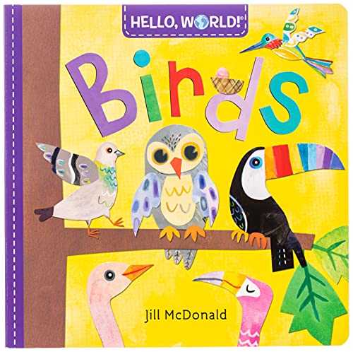 Book cover featuring colorful illustrations of various bird species.