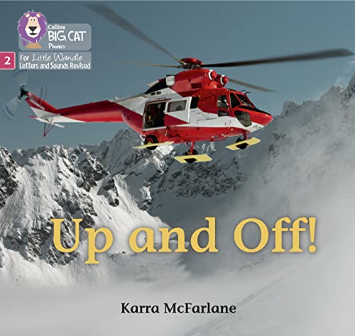 Book cover: red helicopter flying over snowy mountains.