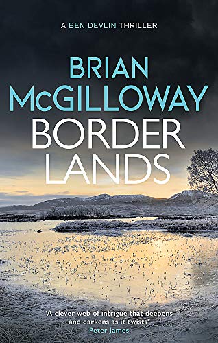 Book cover: “Borderlands” by Brian McGilloway, featuring a wintry landscape.