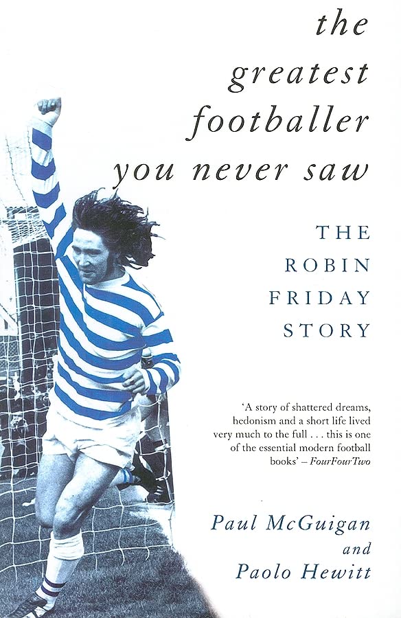 Book cover featuring a black and white photo of footballer Robin Friday.