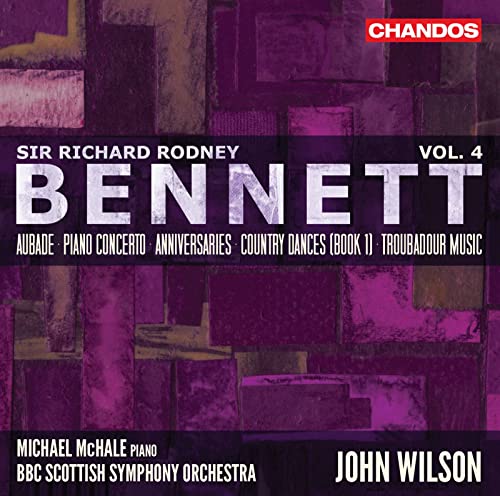 CD cover for Sir Richard Rodney Bennett's Piano Concerto, Vol. 4.