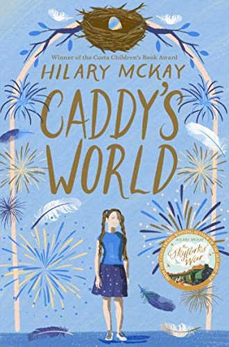 Book cover: girl standing under an arch of flowers and feathers.