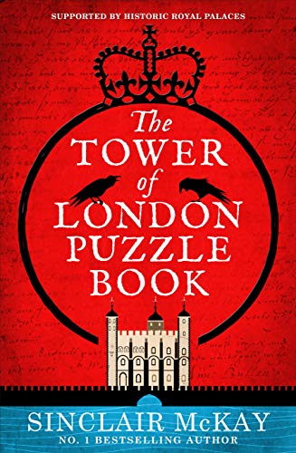 Book cover: "The Tower of London Puzzle Book" with a crown and ravens.