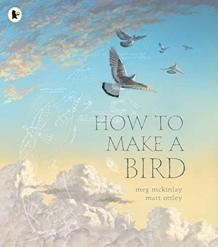 Book cover with flying birds against a blue and cloudy sky.