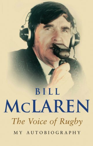 Book cover featuring Bill McLaren, a rugby commentator, with headphones.
