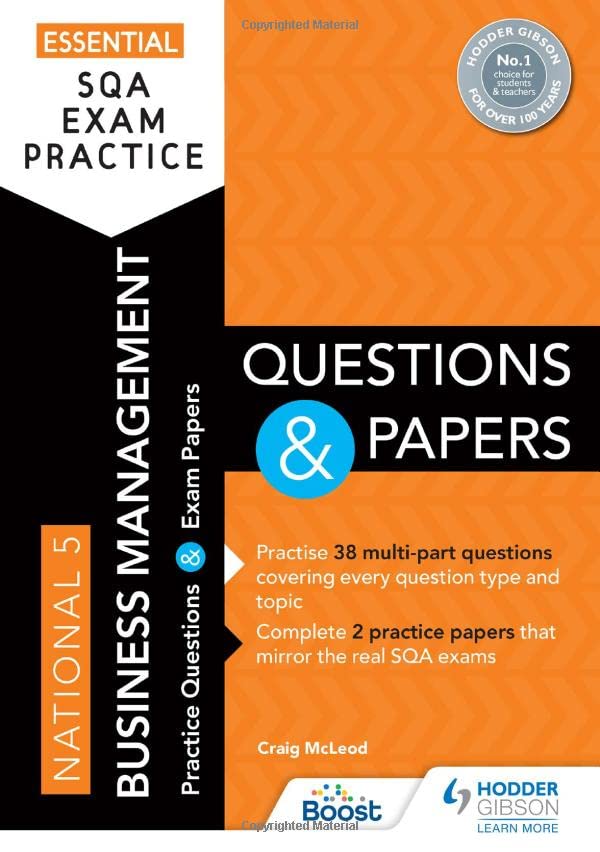 Book cover: “Essential SQA Exam Practice: National 5 Business Management.”
