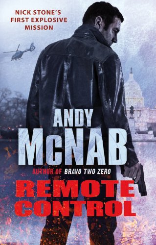 Book cover: man with gun, Washington D.C. in background.