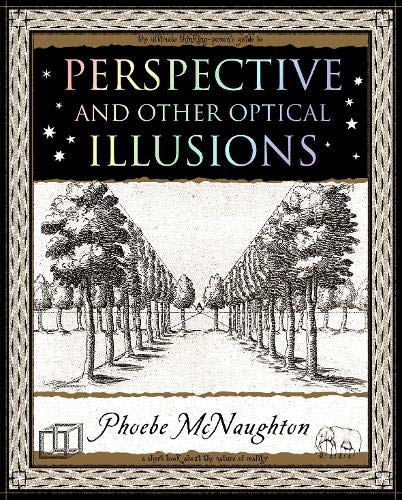 Book cover titled Perspective and Other Optical Illusions with a line drawing of trees.