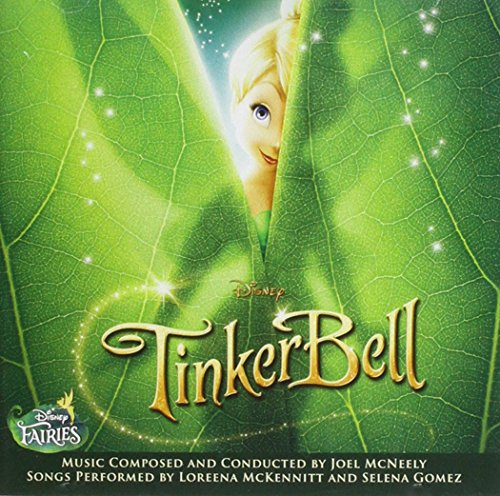 CD cover for "TinkerBell" featuring the fairy peeking through leaves.