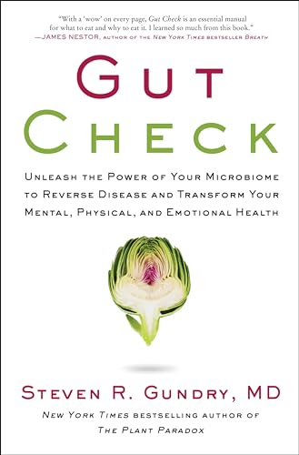 Book cover for Gut Check by Steven R. Gundry, MD, featuring a halved artichoke.
