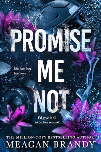 Book cover: “Promise Me Not” with flowers, a camera, and a gun.