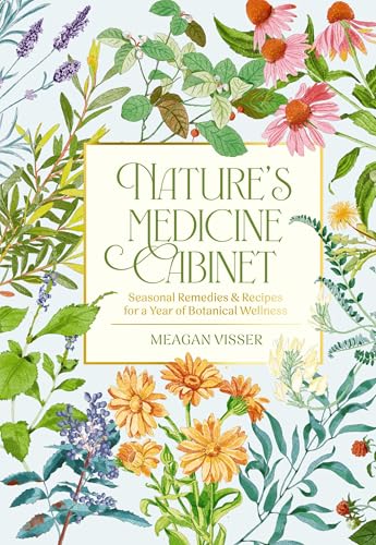 Book cover with watercolor illustrations of medicinal plants and flowers.