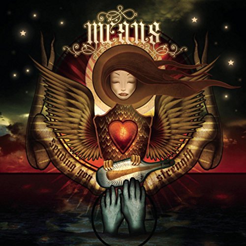 CD cover art: woman with wings, heart, and guitar, dark background.