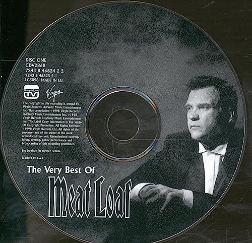 CD with portrait of Meat Loaf and text “The Very Best Of”.