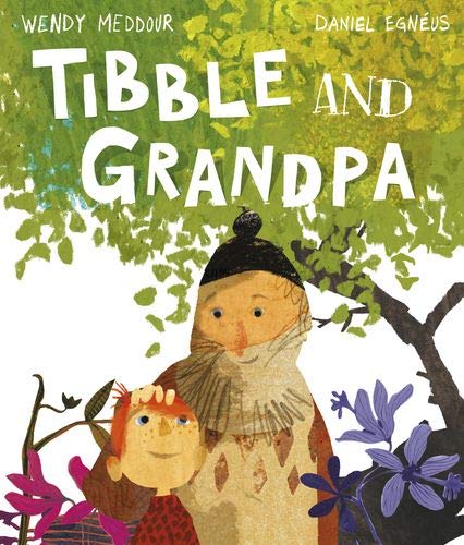 Book cover: a boy and a tall, straw-like figure embrace under trees.