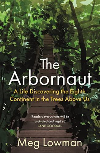 Book cover with a winding staircase disappearing into lush green foliage.