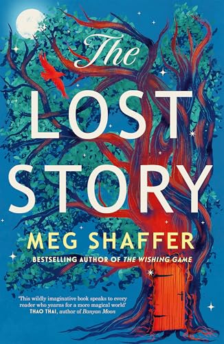 Book cover with a large tree, red bird, and a small door.