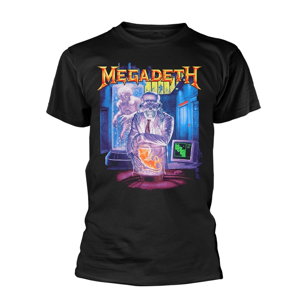 Black t-shirt with Megadeth’s “Hangar 18” album art featuring a skull.