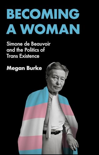 Book cover featuring Simone de Beauvoir with a trans flag draped around her shoulders.