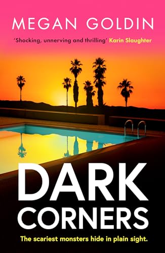 Book cover: poolside scene with palm trees under a vibrant sunset.