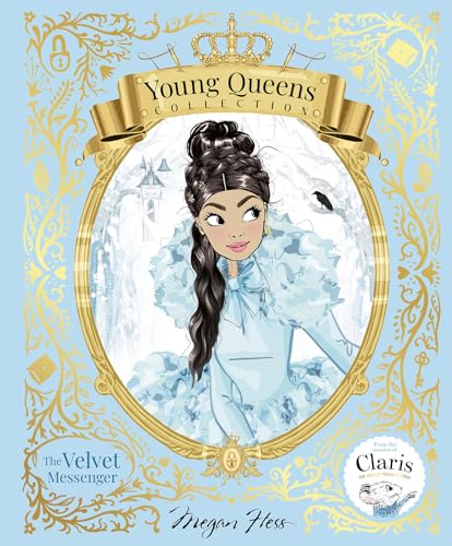 Book cover featuring a girl in a blue dress inside a golden oval frame.