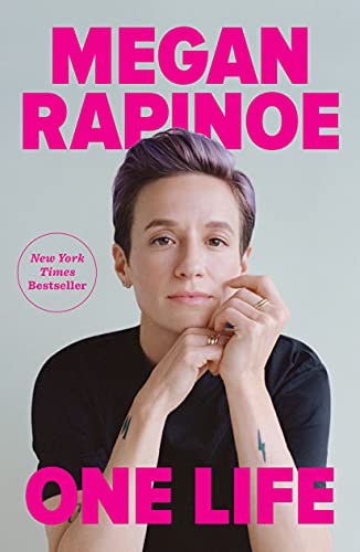 Book cover featuring soccer player Megan Rapinoe, titled “One Life”.