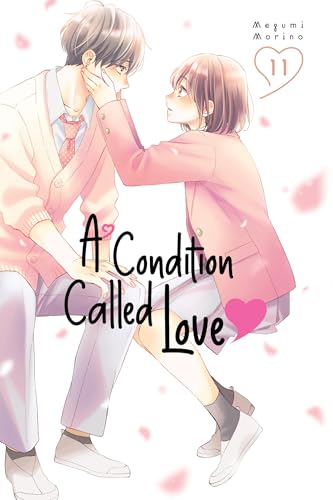 Manga cover: two young people gazing at each other, pink hearts.