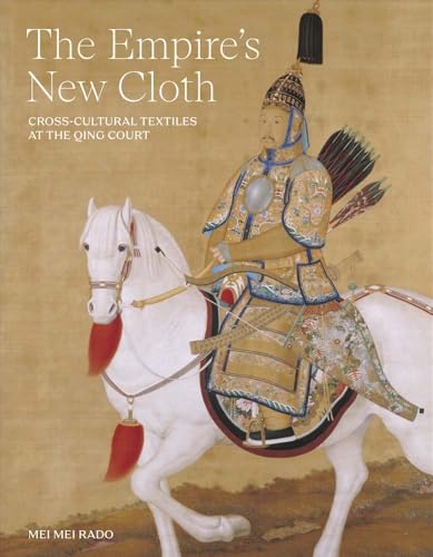 Qing Dynasty equestrian portrait on book cover, ornate clothing and horse.