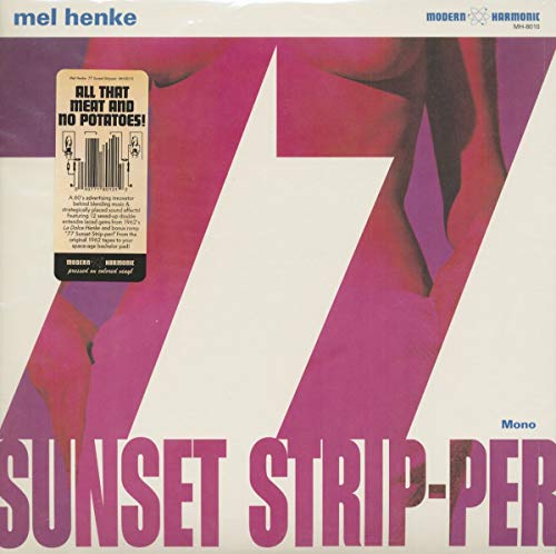 Record album cover: abstract pink and purple design, text "Sunset Strip-per".