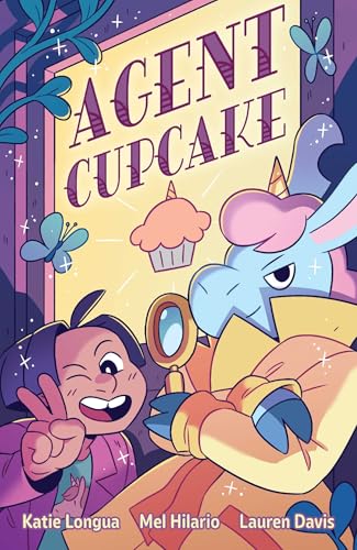 Book cover: a girl and unicorn spy with a magnifying glass.