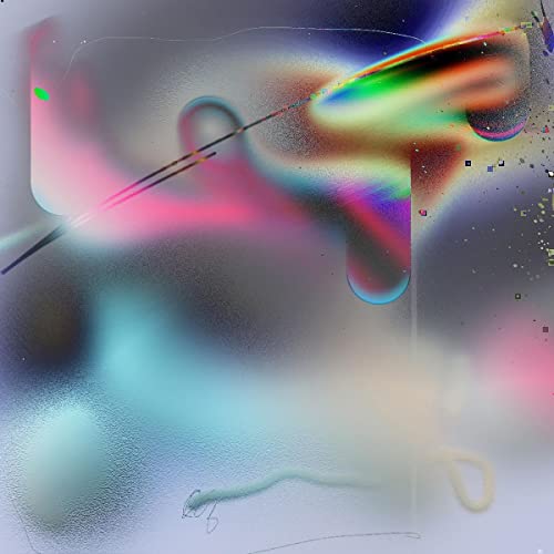 Abstract colorful CD cover with swirling shapes and light effects.