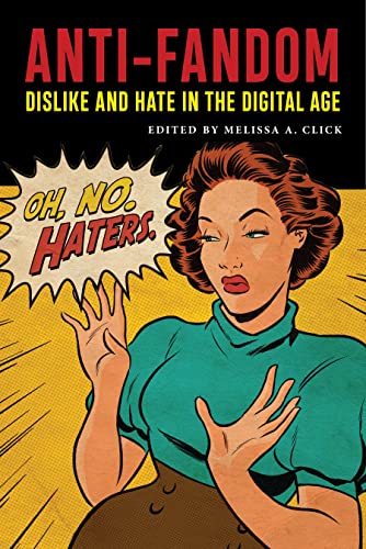 Book cover: Retro-style illustration of a woman reacting to “Haters.”