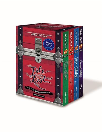 A four-book paperback box set designed to look like a red wooden treasure chest.