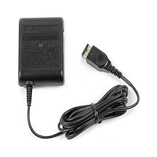 Black DS AC adapter with a coiled cable and connector.
