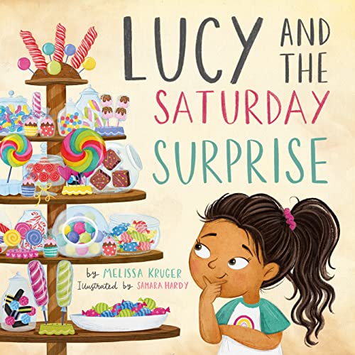 Book cover: girl looking at a colorful tiered candy display.