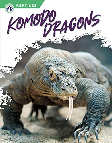 Book cover featuring a close-up of a Komodo dragon’s head and claws.